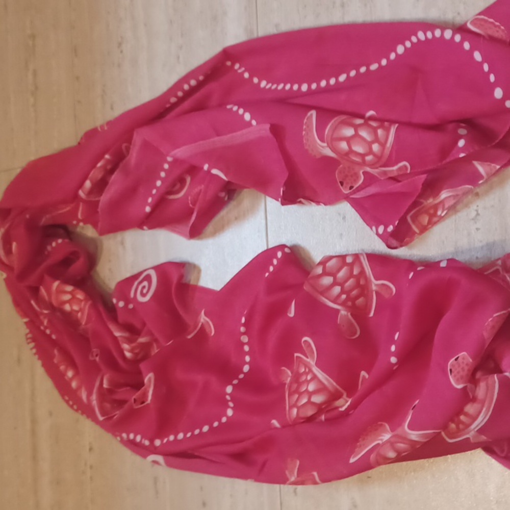 Turtle Print Pink Sarong/Cover-Up - Picture 3 of 4